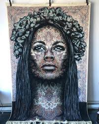 canvas to spray paint female portraits