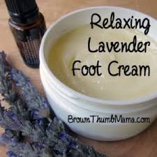 relaxing lavender foot cream brown