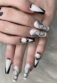 30 black and white nail designs