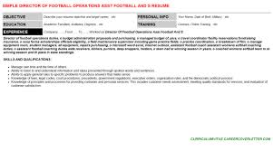Director Of Football Operations Asst Football And S Cover Letter