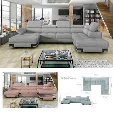 bmf emporio xl modern corner sofa bed