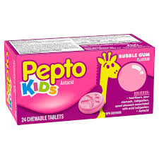 kids chewable tablets bubblegum pepto