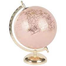 globe terrestre carte du monde rose et