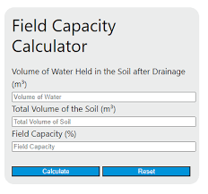 field capacity calculator calculator