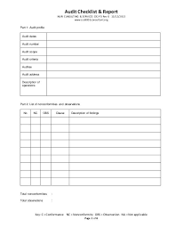 Iso 9001 2015 Audit Checklist Report Internal Audit
