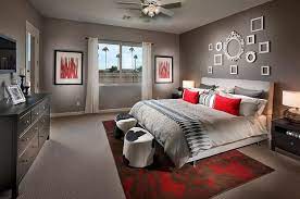 Dashing Bedrooms In Red And Gray