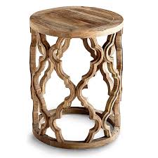 Sirah Carved Wood Side Table Moss Manor