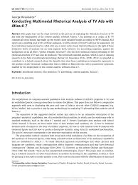 pdf conducting multimodal rhetorical analysis of tv ads atlas pdf conducting multimodal rhetorical analysis of tv ads atlas ti 7 multimodal communication 3 1 2014 pp 51 84