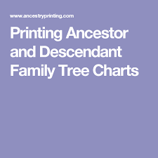Printing Ancestor And Descendant Family Tree Charts Family