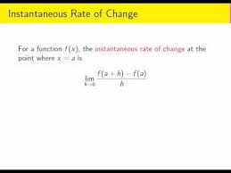 Instantaneous Rate Of Change