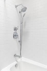 Sterling ensemble bath & shower kit. Drop In Bathtub With Chrome Shower Kit Transitional Bathroom