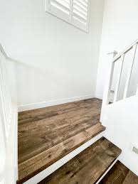 luxury vinyl plank flooring on stairs