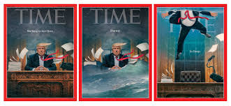 The three covers of this week's TIME magazine tell a story without words. :  Design