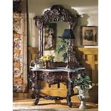 Design Toscano Hapsburg Mirror And Marble Topped Console Table