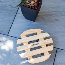 Woodside Round Wooden Plant Pot Trolley