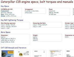 Caterpillar C15 Engine Specs And Bolt Torques