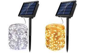 72ft 200led Solar String Lights Solar Outdoor Lights Copper Wire Lights Party 2 Pack Light In Yellow