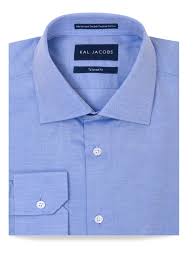 Tailored Fit Light Blue Twill Cotton Shirt Kal Jacobs