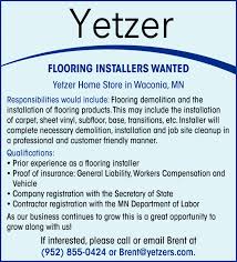 flooring installers wanted yetzer home