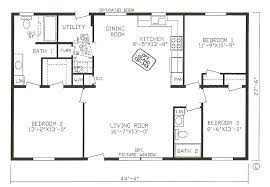 4 Corner Rectangle House Plan 3