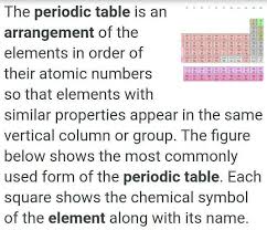 in the modern periodic table elements