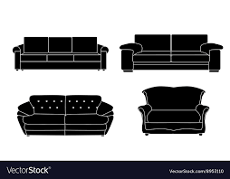 Sofa Icon Set Royalty Free Vector Image