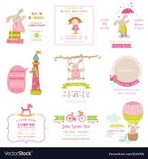 Set Of Baby Shower And Arrival Cards Royalty Free Vector