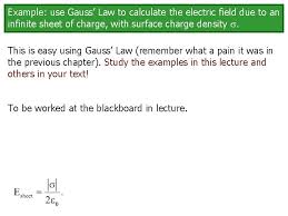 example use gauss law to calculate the