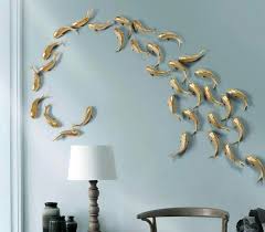 Gold Fish Art Sculpture Wall Decor