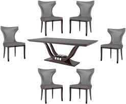 Buy now high quality dining furniture, dining chairs. Casa Padrino Luxury Dining Set Silver Dark Brown 1 Dining Table 6 Dining Chairs Luxury Quality Luxury Dining Room Furniture