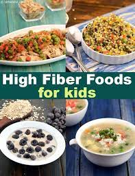 Just to name some foods high in fiber; High Fiber Foods For Kids Indian Kids Fiber Rich Recipes Tarla Dalal