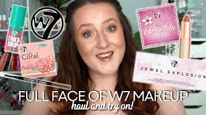 testing a full face of w7 makeup