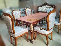 6 seater wooden dining table set