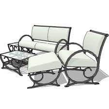 wrought iron sofa set 3d model