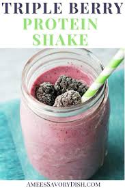 triple berry protein shake recipe amee