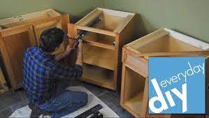 According to wood magazine, wood cleats are simply 2 x 2 boards cut to length and screwed to a stable surface — in this case, the floor — on all four sides.the cabinet fits over the cleats to keep it from moving. How To Install Kitchen Cabinets Buildipedia Diy Youtube