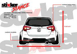 Buy the best and latest jdm decals on banggood.com offer the quality jdm decals on sale with worldwide free shipping. Perodua Myvi 2018 Widebody Sticker Car Model Stance Cars Car Vector