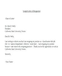 9 Professional Resignation Letter Doc Template Uk Pdf