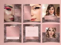gold beauty insram post template by