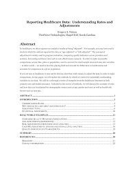 Pdf Reporting Healthcare Data Understanding Rates And