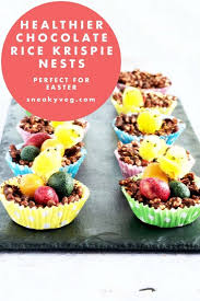 healthier chocolate rice krispie nests