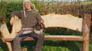 Garden Bench With The Chainsaw