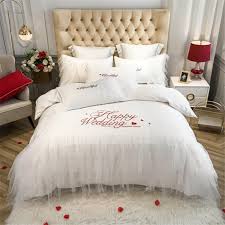 Luxurious Lace Bedding Set White