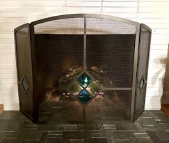 Fireplace Screen Black Or Bronze Metal