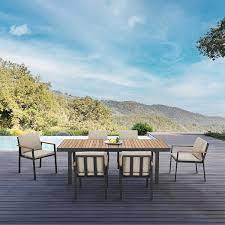 Nofi Outdoor Patio 7 Piece Dining Set