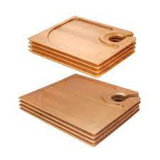 Bamboo Cocktail Appetizer Plates With