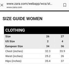Fancy Zara Size Chart Mens With Size Charts Zara Jeans Size