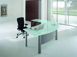 Jenny 2 Glass Top Radial Corner Desk