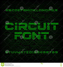 Futuristic Circuit Board Alphabet Vector Font Type Letters And