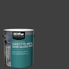 Behr Premium 1 Gal Black Semi Gloss Direct To Metal Interior Exterior Paint